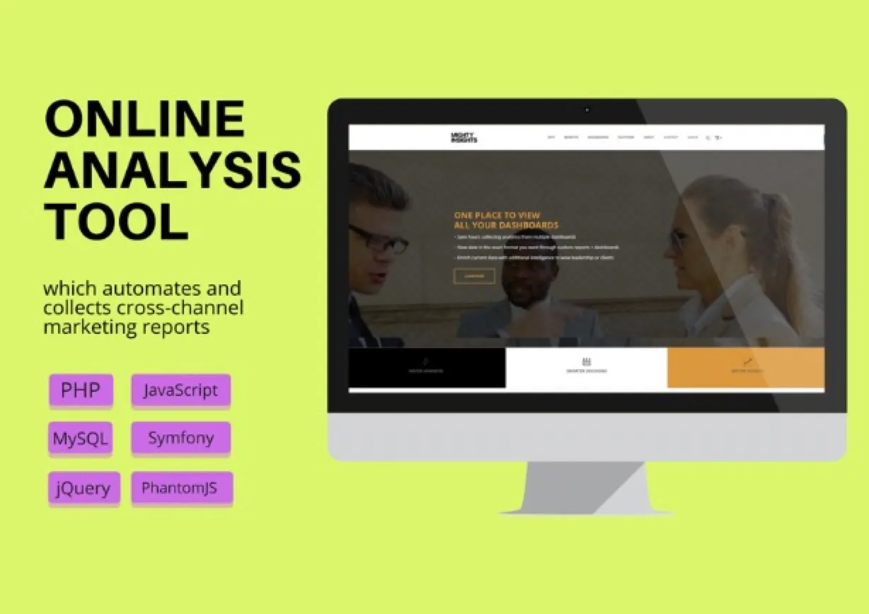 Online analysis tool for high-level marketing reports: dashboard