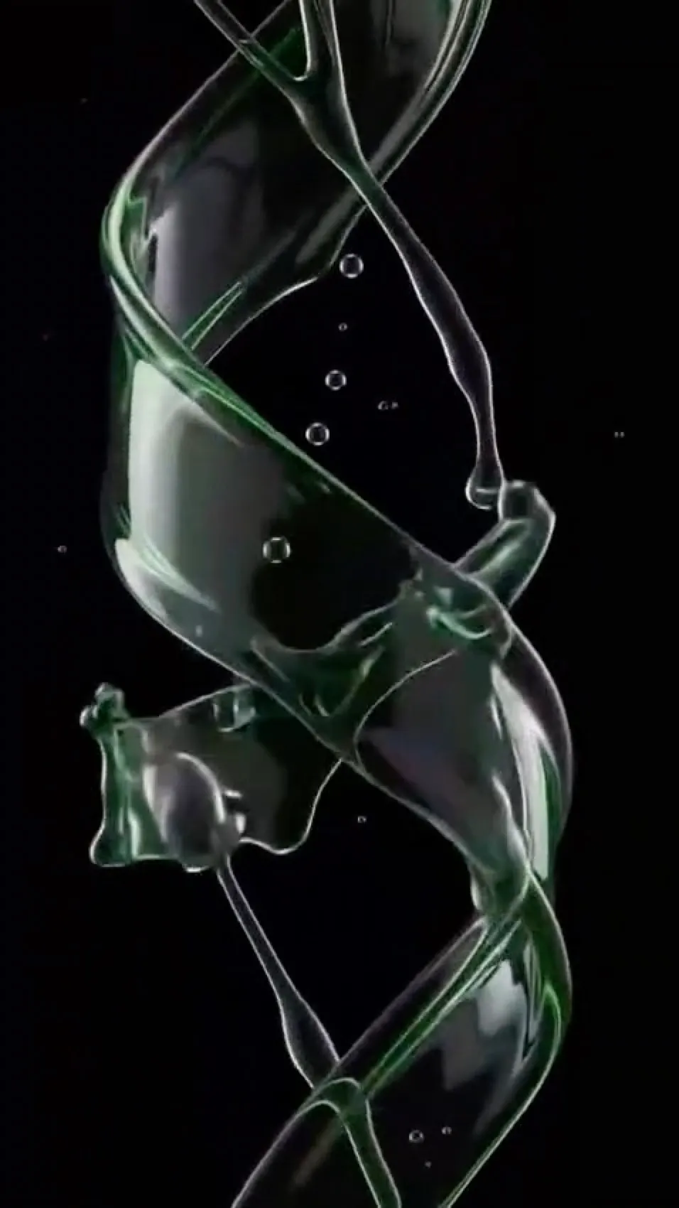 Dark swirling liquid, opening shot of the AI product video