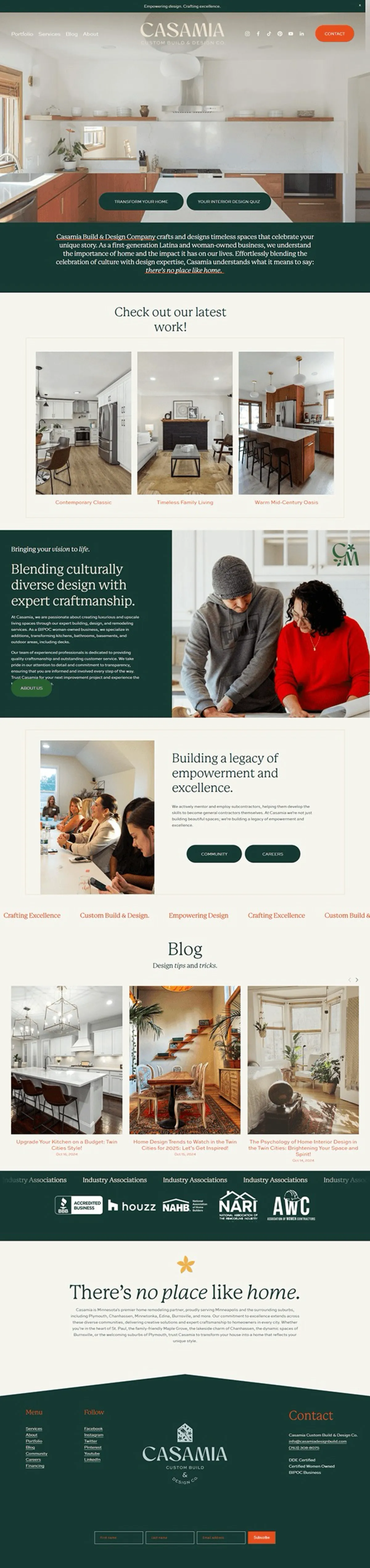 Interior design studio: homepage