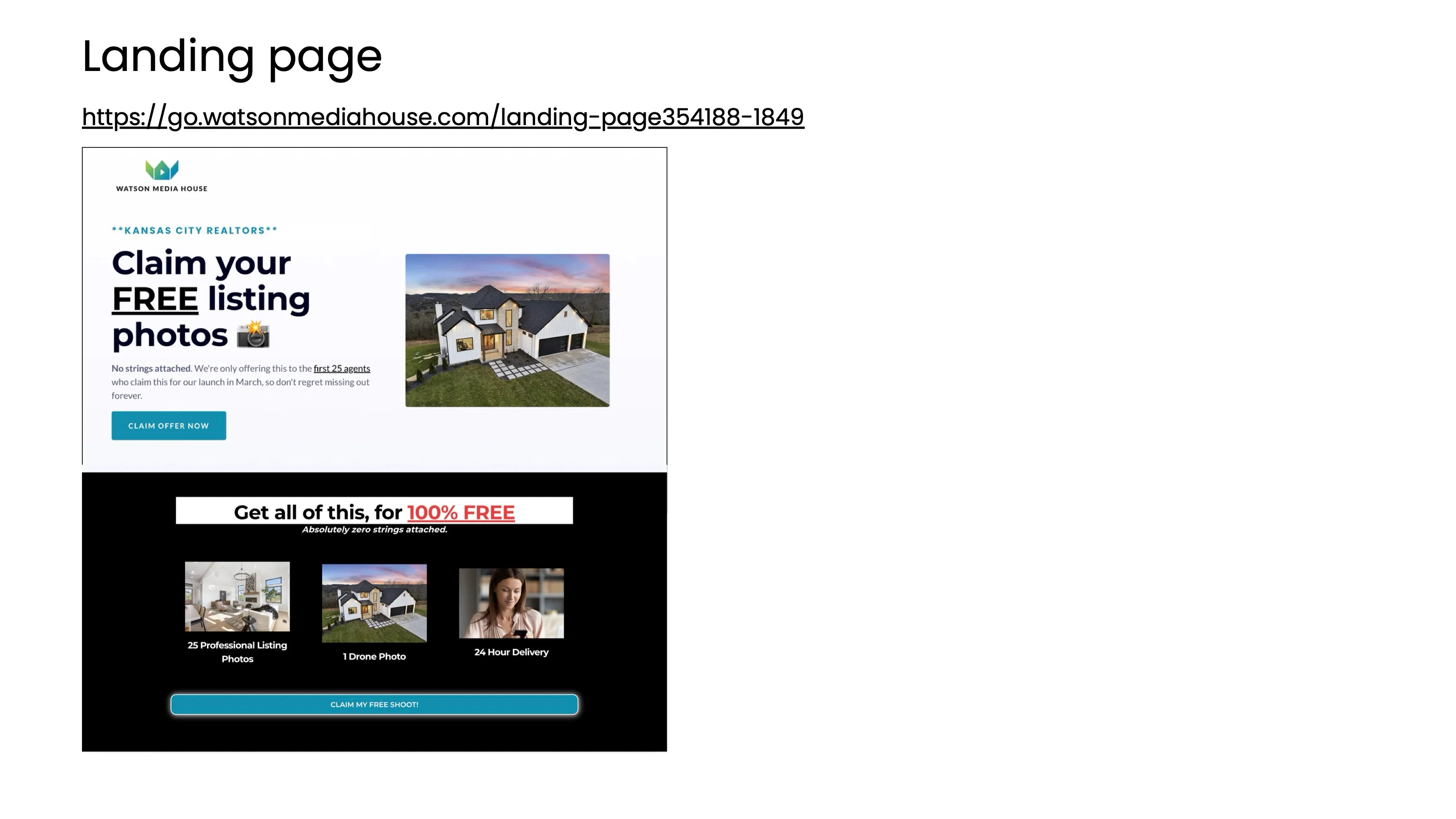 Watson Media House: landing page
