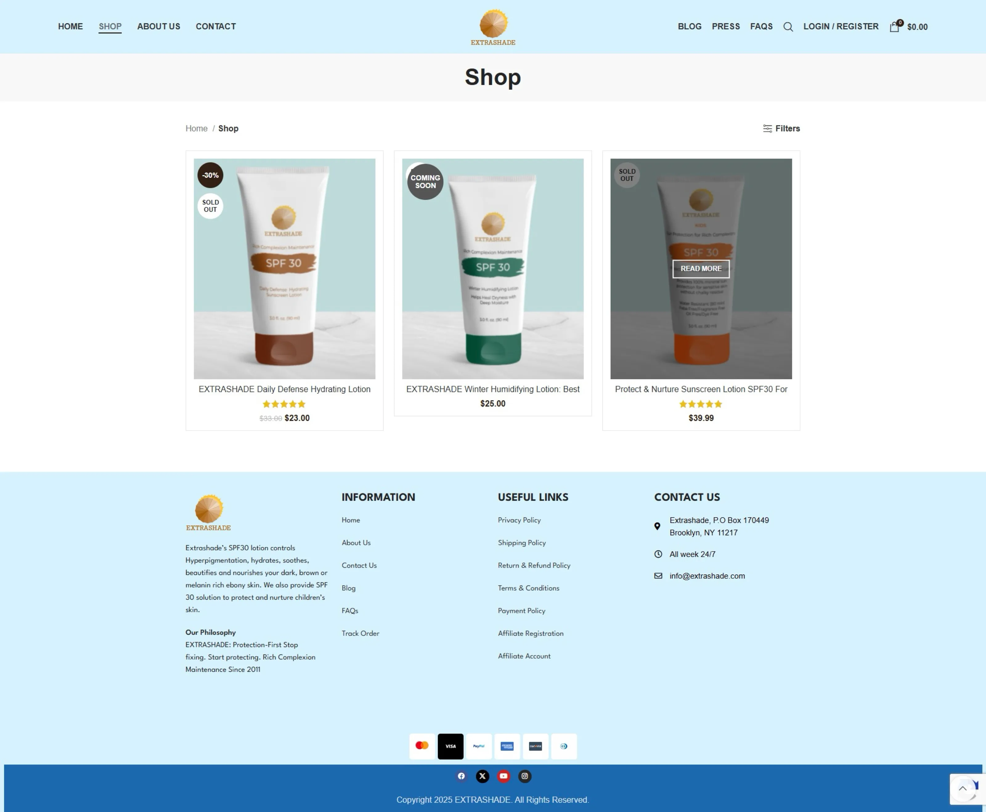Extrashade: shop