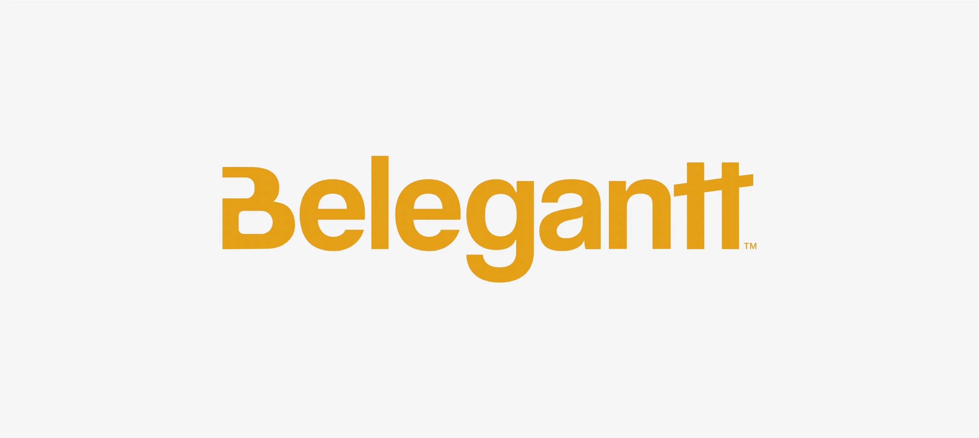Belegantt wordmark in yellow on white