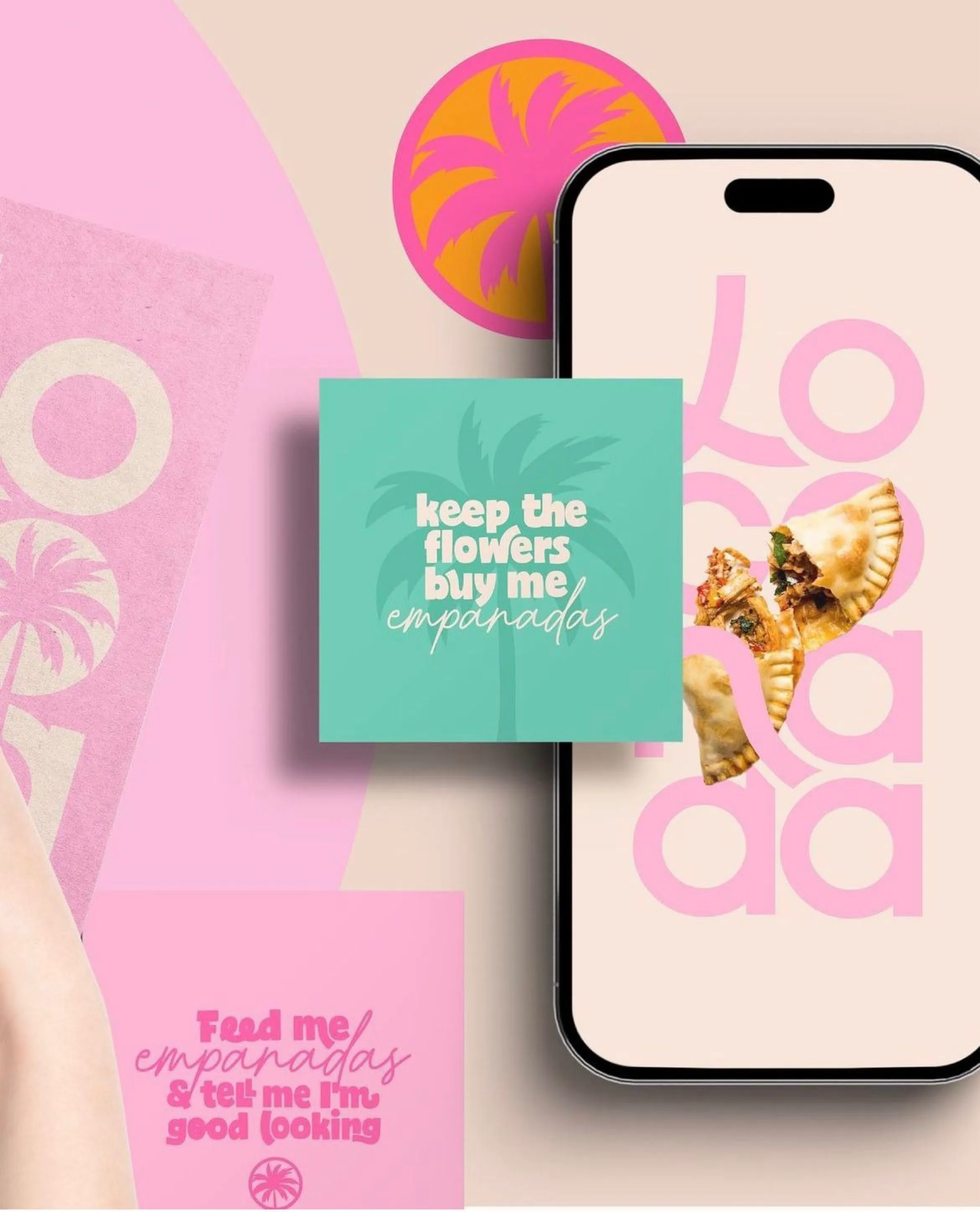 Loconada social media posts and phone mock-up