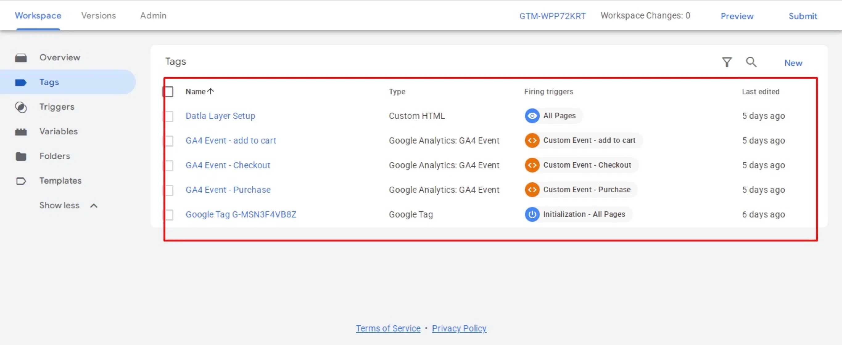 Google Tag Manager tags for add to cart, checkout and purchase