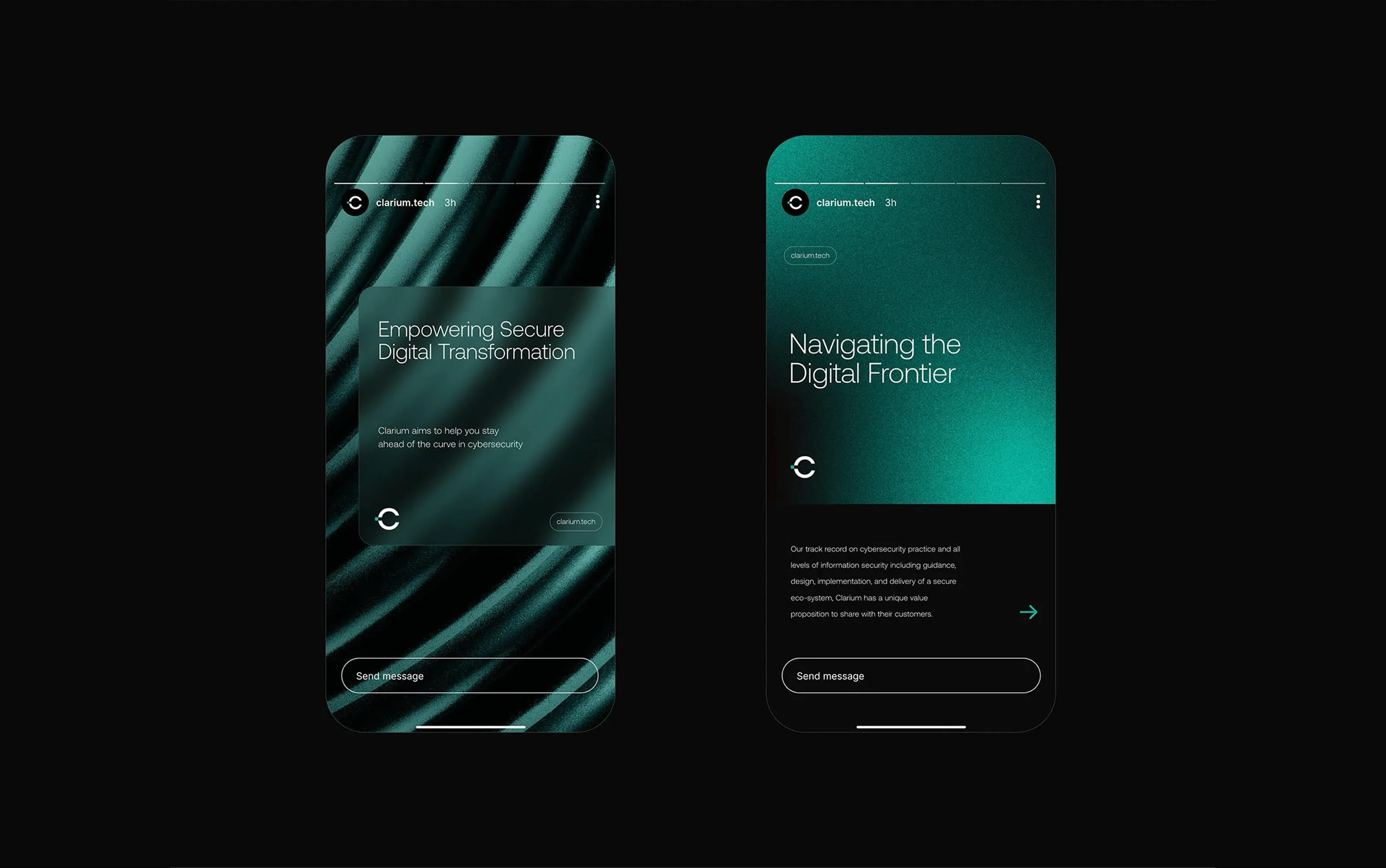 Clarium brand applied to mobile screens