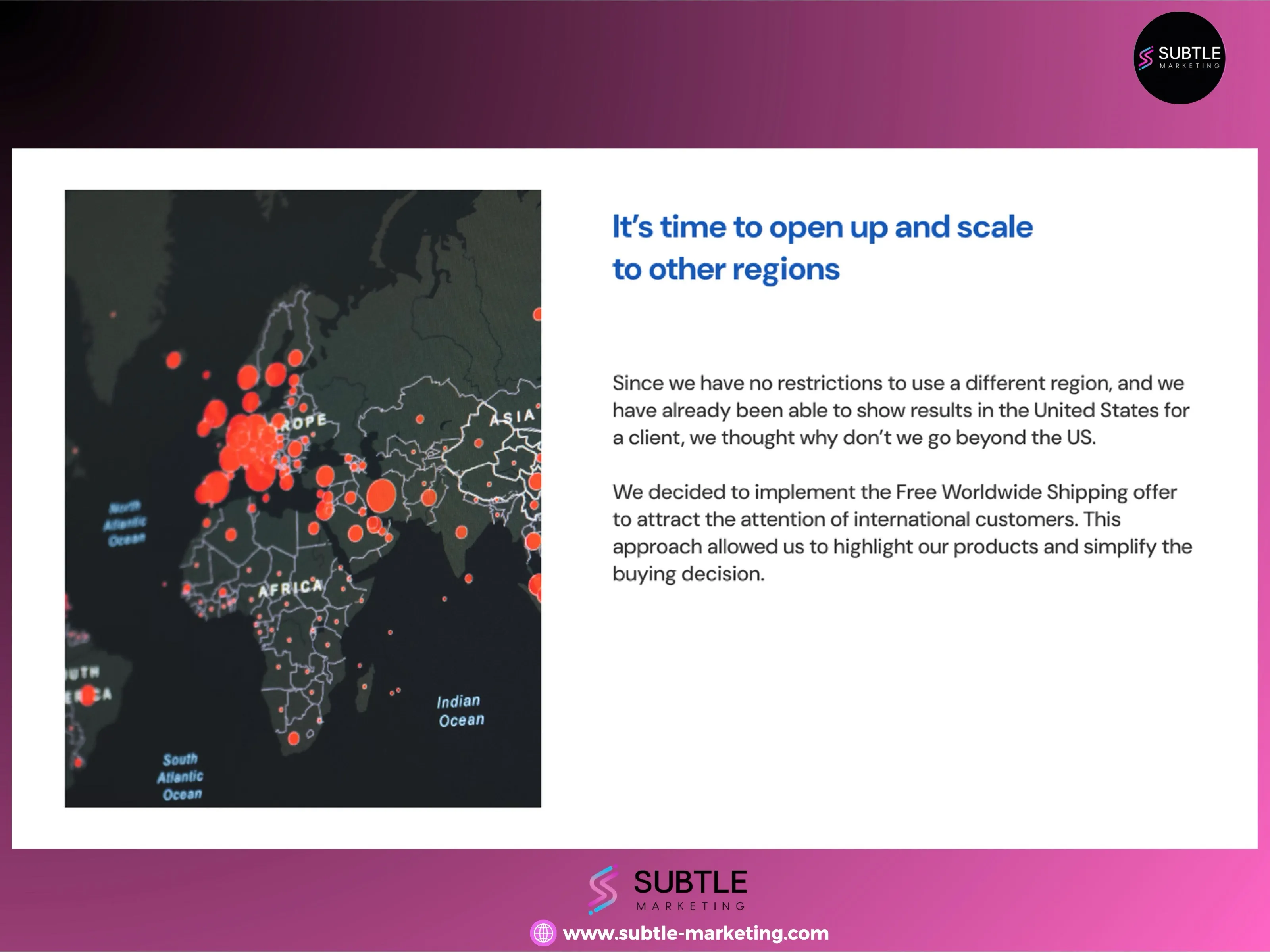 Women's apparel brand: scale regions