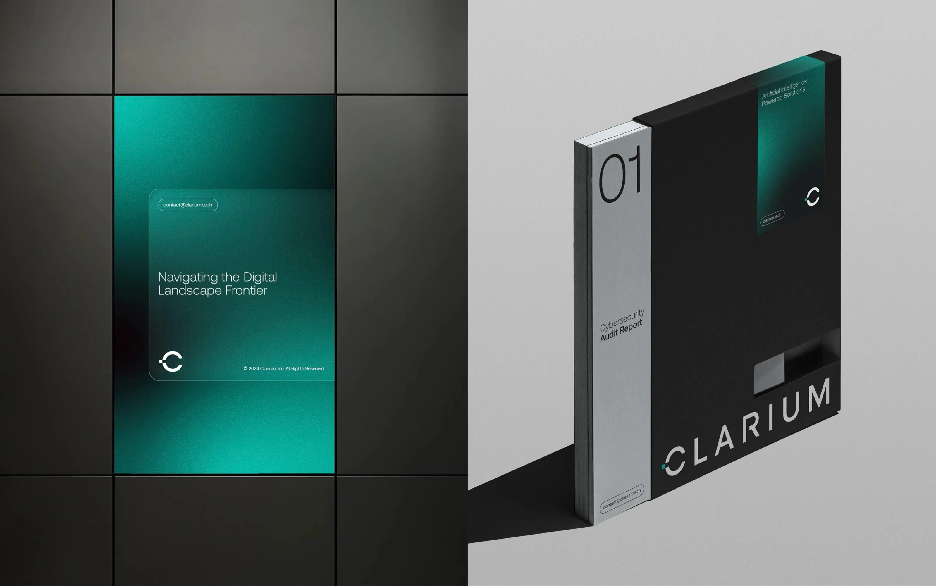 Clarium report cover and wall-mounted display