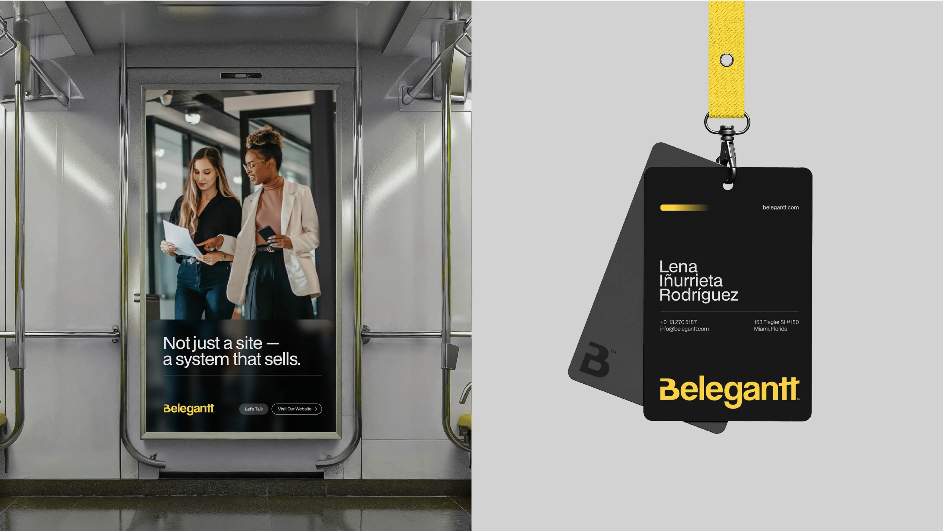 Belegantt billboard and lanyard badge