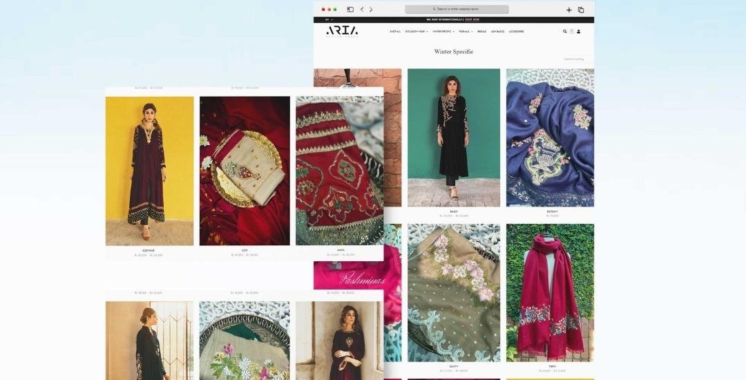 Boutique exterior view designed by Aria Designhouse, showcasing digital marketing and social media branding strategies.